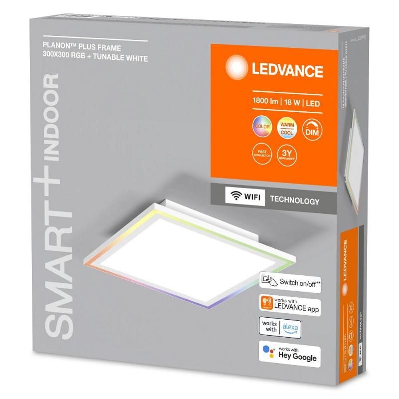 LEDVANCE WiFi Smart+ WiFi LED Panel Planon Frame 30x30cm mit Tunalble White & RGB