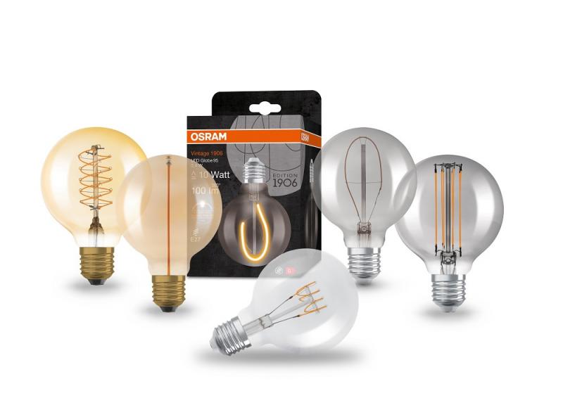 2er Pack OSRAM E27 LED VINTAGE Glühlampe in EDISON Globe 95 GOLD dimmbar 6,5W wie 55W extra warmweißes gemütliches Licht