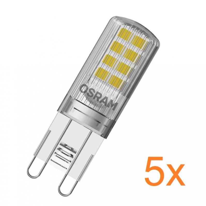 5er Pack OSRAM LED Base PIN G9 Lampe 2,6W wie 30W 2700K warmweißes Licht