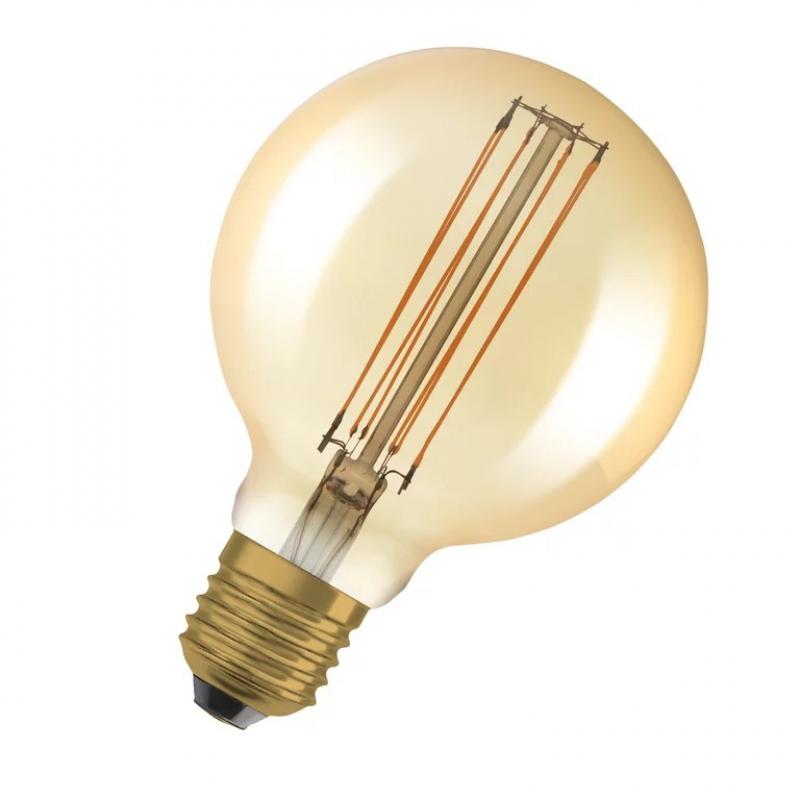 OSRAM LED VINTAGE E27 Glühlampe Globe 95 GOLD dimmbar 8,8W wie 60W extra warmweißes gemütliches Licht