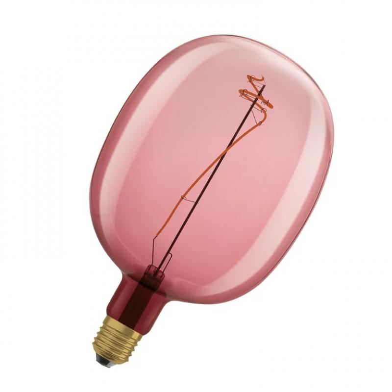 OSRAM E27 LED Glühlampe dekorativ soft-pink getönt & dimmbar 4,5W wie 15W extra warmweißes gemütliches Licht in besonderer Form