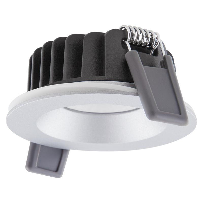 LEDVANCE Spot Air fix P LED-Einbaustrahler 36° dimmbar 6w 3000K warmweiß IP65 CRI90 Einbau-Ø 68 mm silber