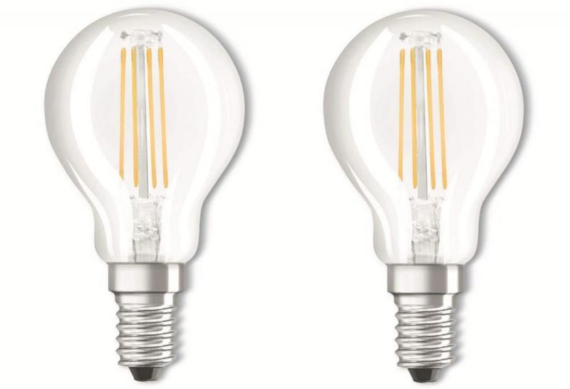 DOPPELPACK E14 Osram LED Lampe BASE Filament 4W wie 40W 2700K behagliches warmweißes Licht