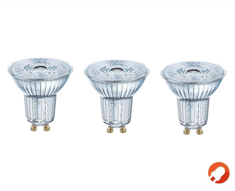 3er-PACK OSRAM PAR16 GU10 LED Strahler 4.3W=50W 36° warmweiss GLAS