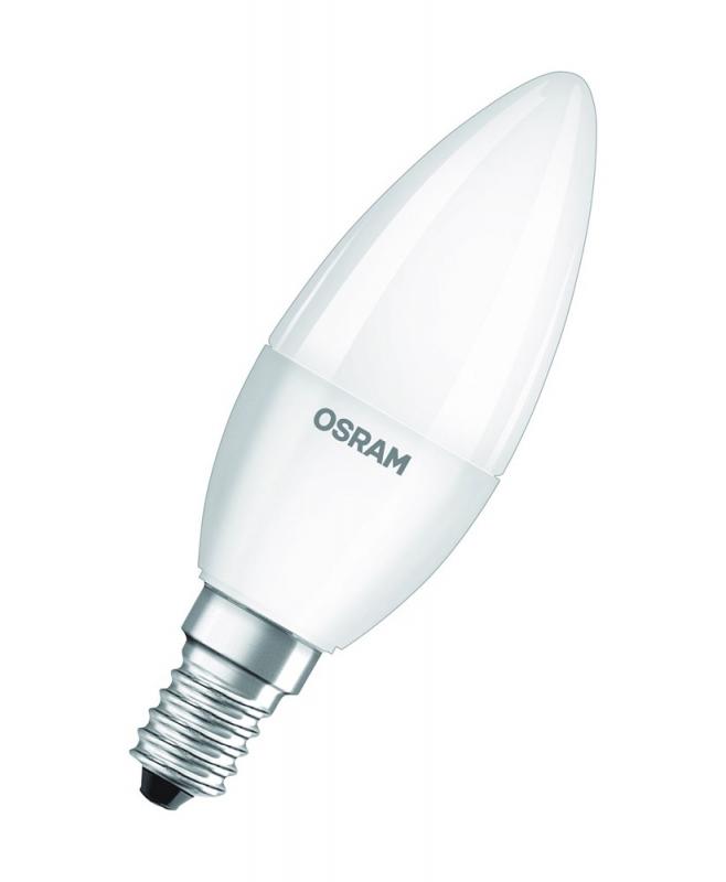 4er-PACK OSRAM LED E14 Leuchtmittel in Kerzenform MATT 4,9W wie 40W warmweisses Licht
