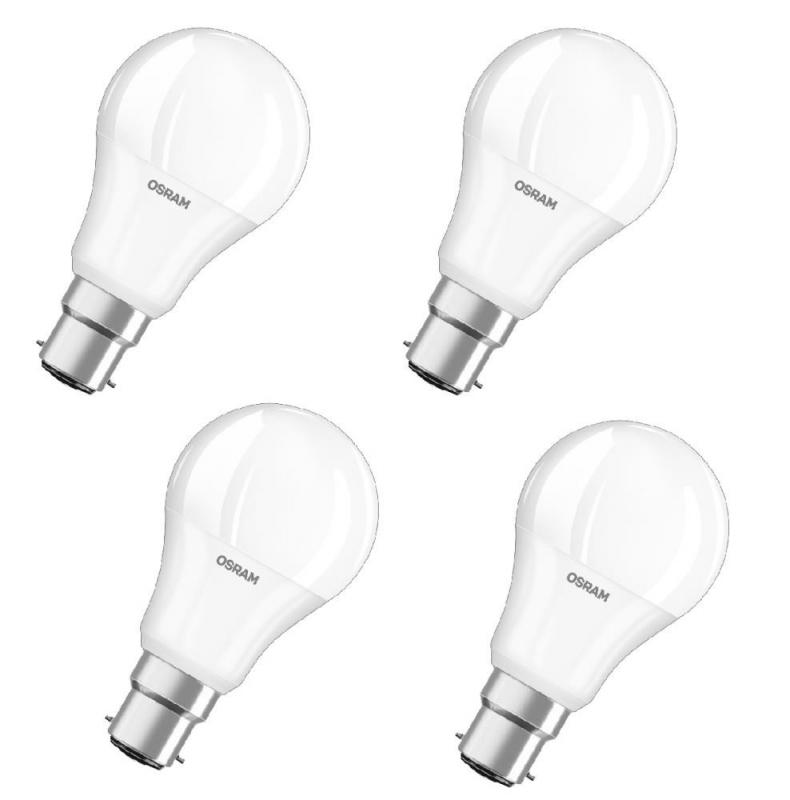 4er Pack OSRAM LED Lampe BASE B22d Bajonettsockel Glühbirne 8,5W wie 60W warmweißes Licht - mattiertes Glas