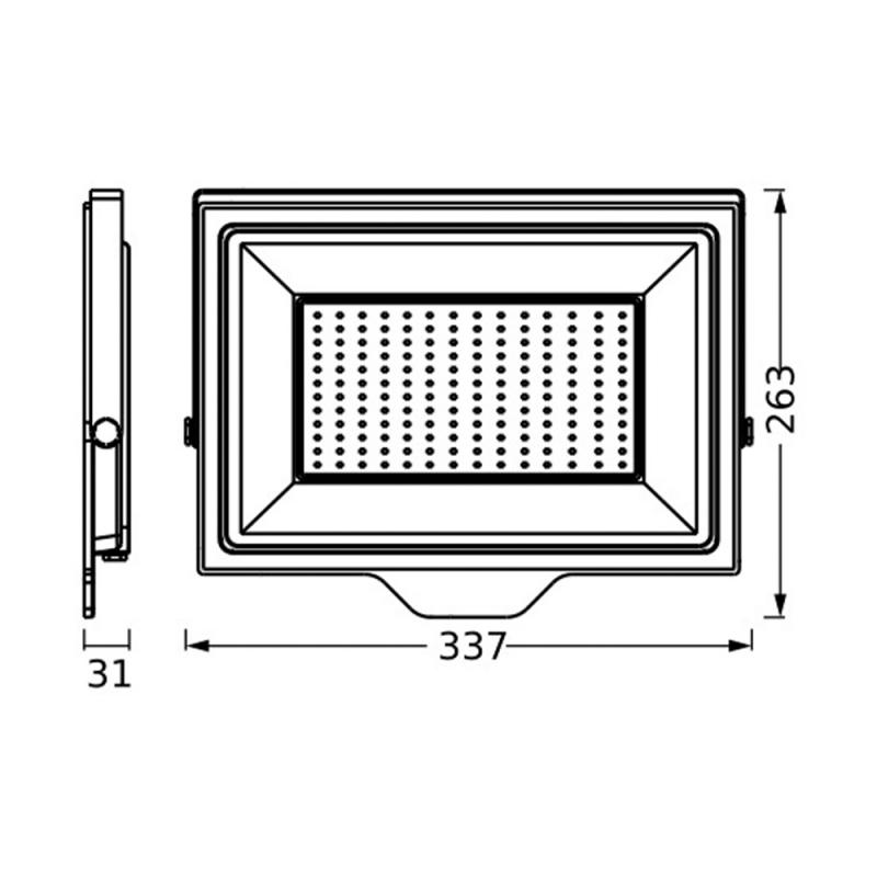 Leistungsstarker LEDVANCE LED Fluter Floodlight Essential 150W 4000K Neutralweiß IP65 schwarz