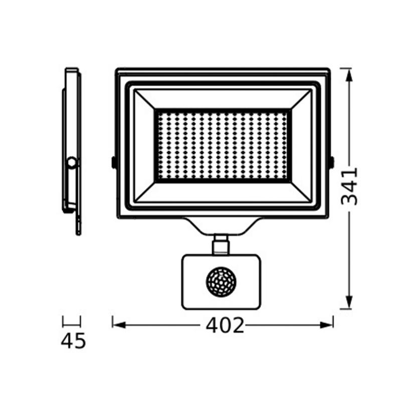 LEDVANCE LED Fluter Floodlight Essential mit Sensor 200W 4000K Neutralweiß IP44 schwarz