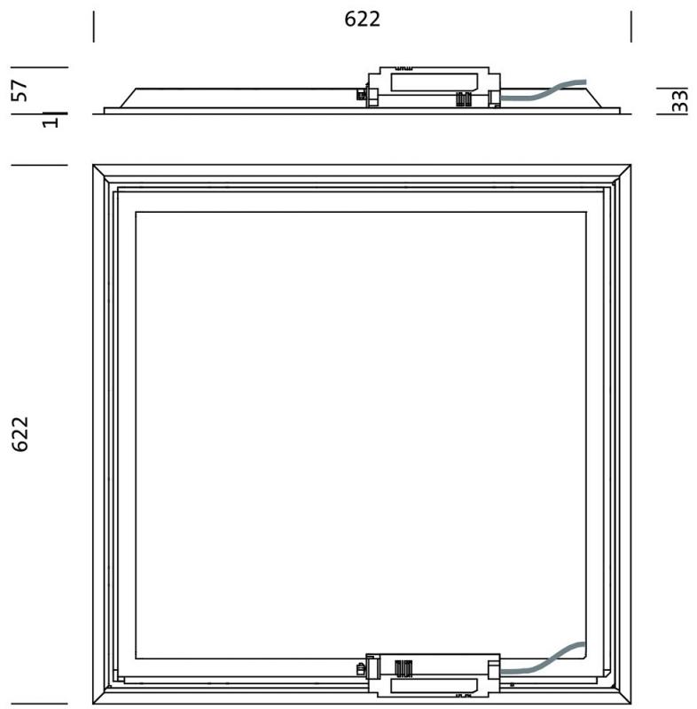 Aktion: Nur noch angezeigter Bestand verfügbar   Siteco Apollon 41 Office LED-Panel 62,2x62,2cm 4000K 35W 3700 Lumen DALI UGR19 -