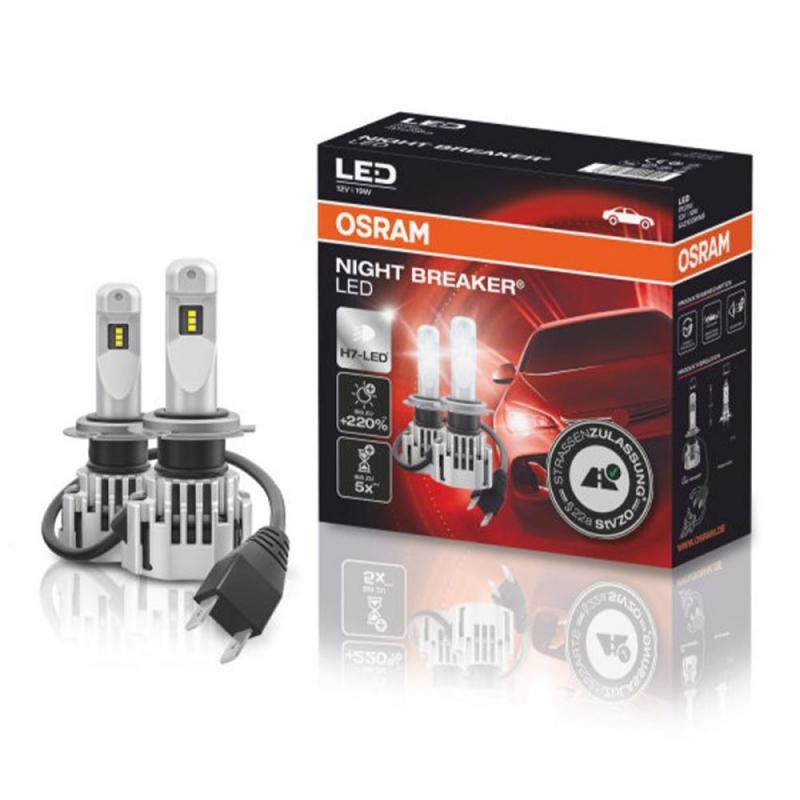 2er Set OSRAM PX26d H7 Night Breaker Gen2 LED Autolampe 19W 6000K