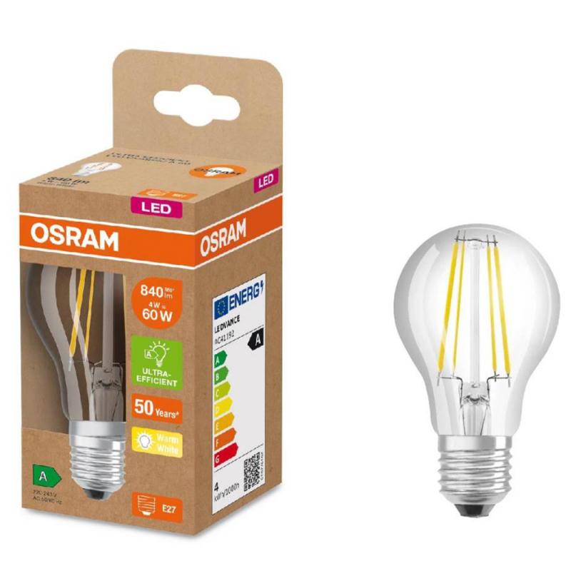 OSRAM E27 EDISON besonders effizientes LED Leuchtmittel 3,8W wie 60W 3000K warmweißes Licht