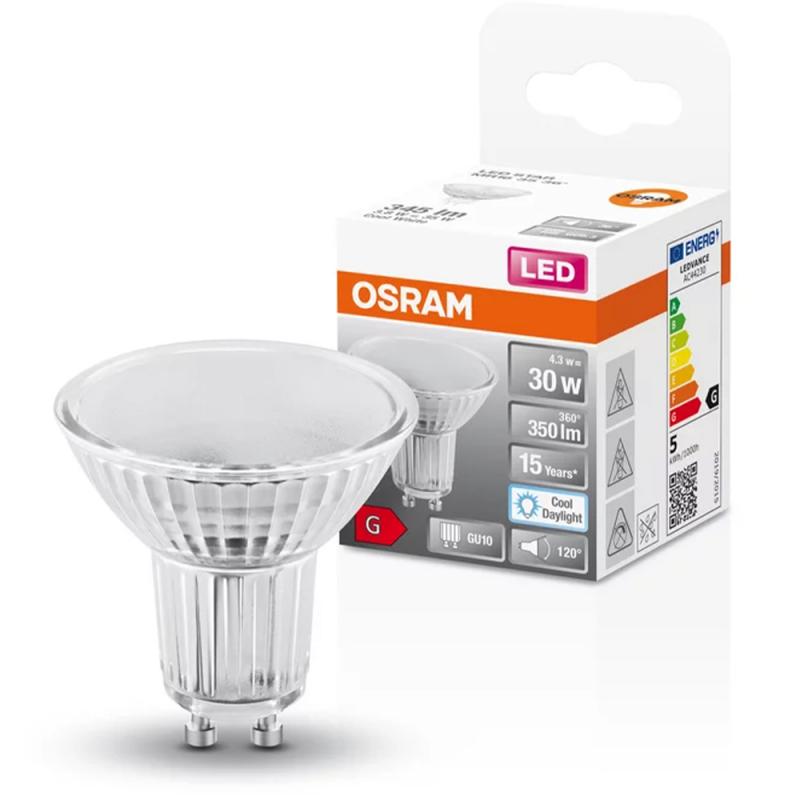 OSRAM GU10 LED Strahler PAR16 120° Abstrahlwinkel 4,3W wie 30W 6500K Tageslichtweiß