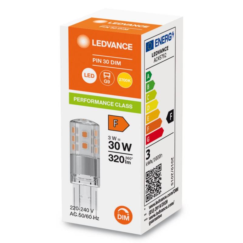 Ledvance G9 LED Stiftsockel Lampe PIN 3W wie 30W dimmbar 2700K warmweißes Licht