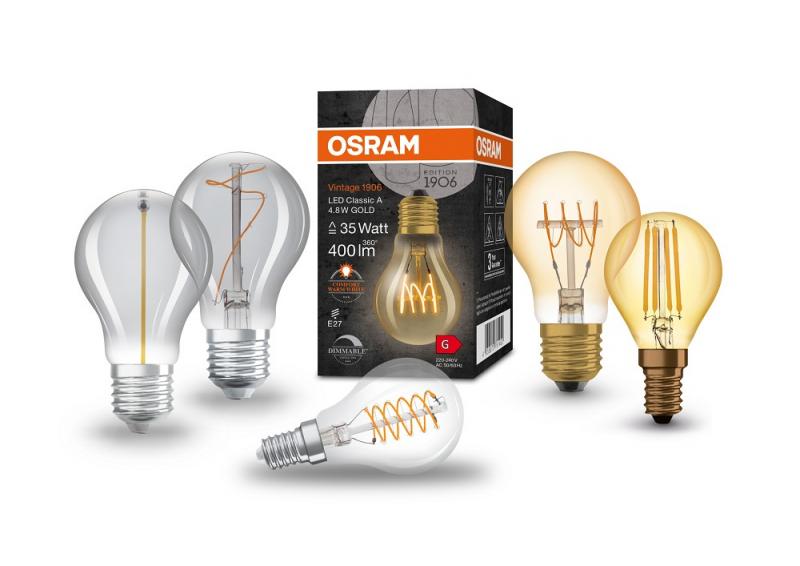 OSRAM E27 LED Vintage Filament Lampe Magnetic Style in Rustika Form 2,2W wie 16W warmweißes Licht 2700K