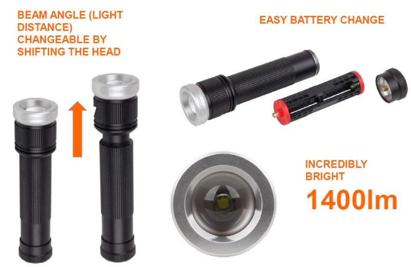 Ledvance LED Taschenlampe FLASHLIGHT SPOTLIGHT TACTICAL für 6xAAA Batterien exkl. IP65