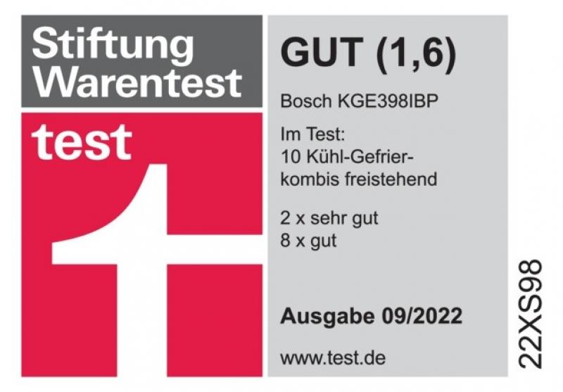 BOSCH Freistehende Kühl-Gefrier-Kombination mit Gefrierbereich unten Serie 6, 201 x 60 cm, inox-antifingerprint KGE398IBP