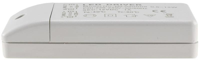 ChiliTec LED-Trafo "CT-12E-V2", 0,5-12W eckig Ein 220-240V, Aus 12V= Konstantspannung