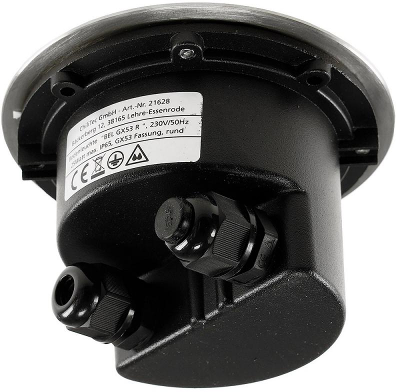 ChiliTec Bodenleuchte "BEL GX53 R " rund ØxT 12x7cm, IP65, GX53 Fassung