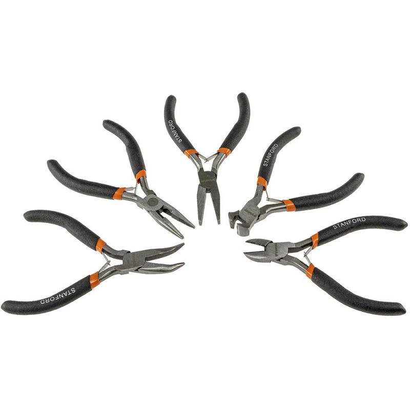 ChiliTec Elektroniker Zangen-Set "MiniGrip" 5-tlg 12cm, isolierte Griffe, federöffnend