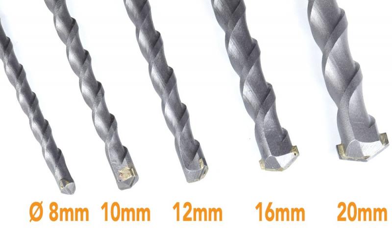 ChiliTec SDS-PLUS Schlagbohrerset, 60cm 8-10-12-16-20mm Ø