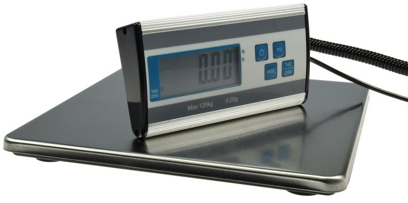 ChiliTec Paketwaage / Versandwaage "CT PW-120" 0,2-120kg, 27x27cm Edelstahl-Platte