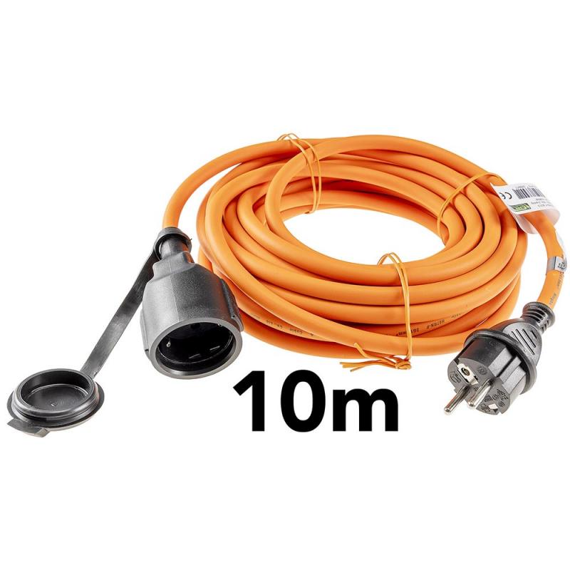 ChiliTec Verlängerungskabel 10m, IP44, Orange H07RN-F 3G1,5 , Stecker / Kupplung