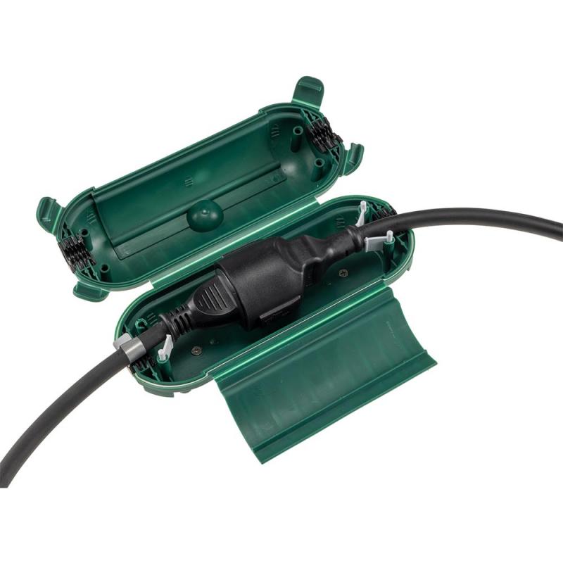 ChiliTec Kabelschutzbox für Aussen IP44 LxØ 21x8cm, mit Wandhalterung, Grün