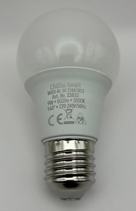 ChiliTec LED Glühlampe E27 "promo" warmweiß 230V, 160°, 8,6W, 802lm, 3000k