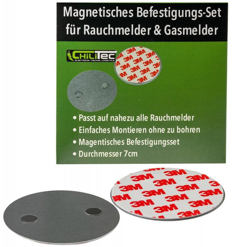 ChiliTec Magnetisches Befestigungs-Set für Rauchmelder & Gasmelder