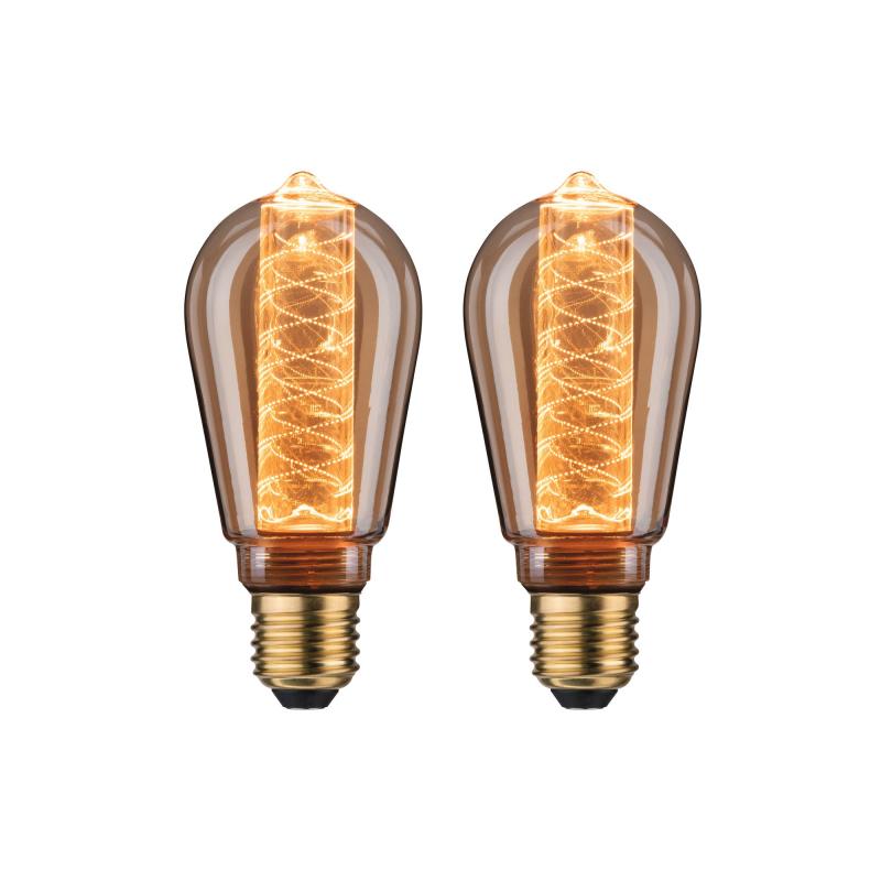 Paulmann 5068 Bundle 2xLED Lampen Innenkolben mit Spirale E27 gold 1800K extra warmweißes Licht