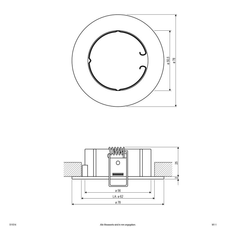 EVN Moderner Decken-Einbaustrahler für Niedervolt GU5.3 Leuchtmittel chrom matt IP20 12V EinbauØ62