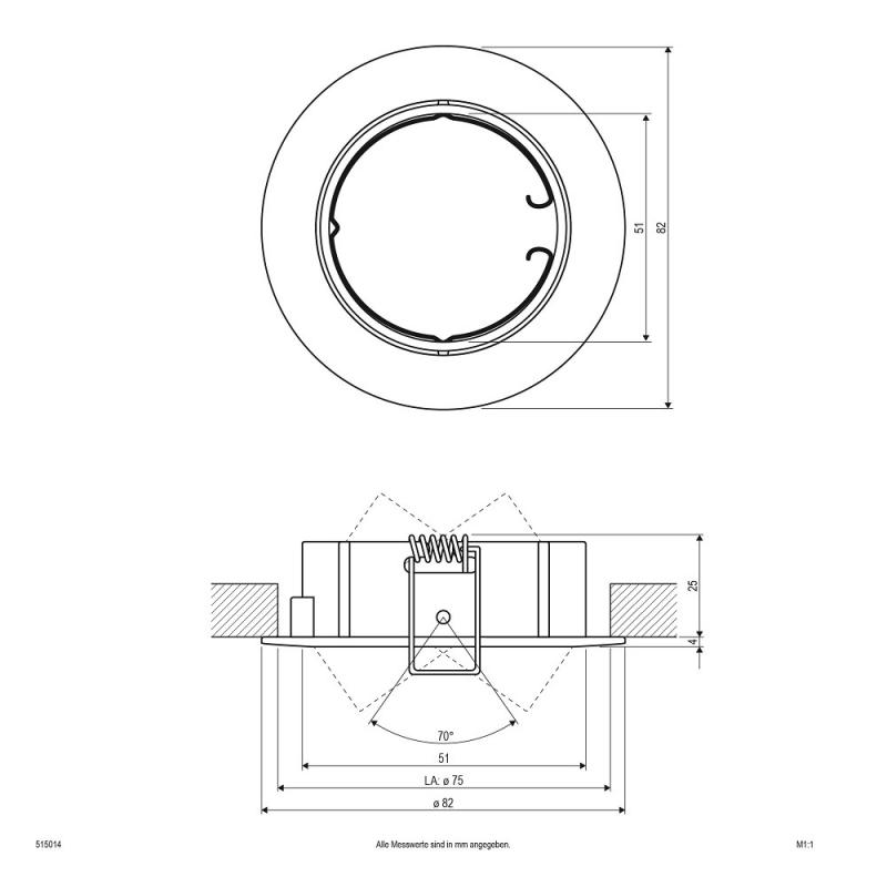 EVN Decken-Einbaustrahler für GU5.3 Leuchtmittel rund schwenkbar chrom matt IP20 12V EinbauØ75