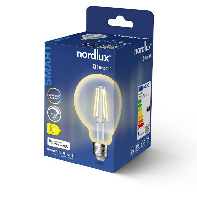 Nordlux Smart Globe LED-Leuchtmittel E27 Filament klar 4,7W 650lm Bluetooth Tunable White