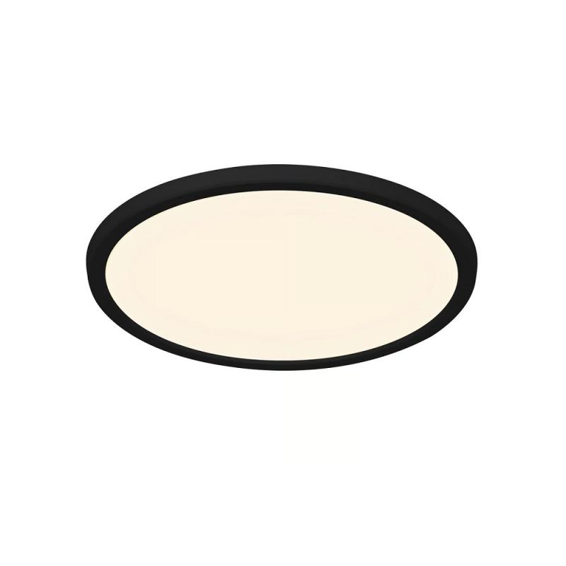 Ultraflache runde Badezimmer Deckenleuchte 29cm dimmbar mit umsaltbarer Farbtemperatur schwarz IP54