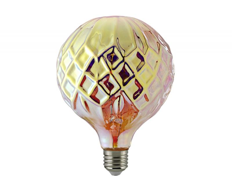 dimmbar LED-Lampe ORIENTAL orange TANIS Sigor Flair Strukturglas E27 GLOBE