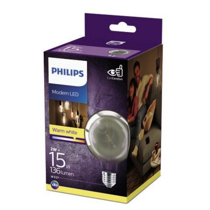 PHILIPS E27 LED Globe Vintage Globe Lampe Rauchglas 2.5W wie 15W extra warmes weiß Shabby-Look