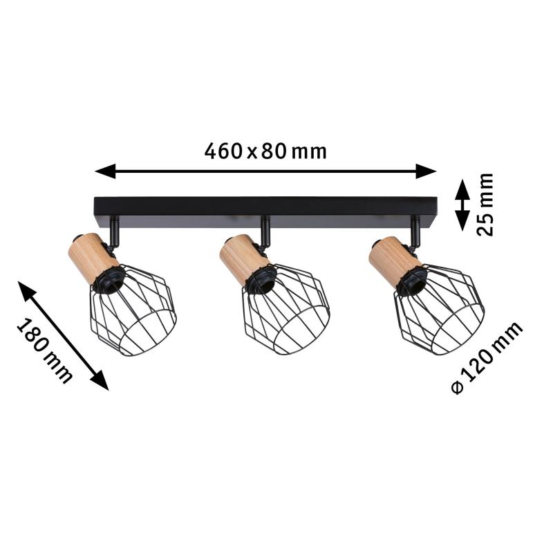 Paulmann 66768 Deckenstrahler Lanka E14 modern 20W dimmbar Schwarz