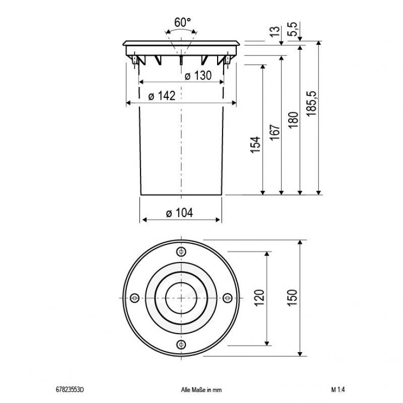 Dimmbarer LED Runder schwenkbarer Bodeneinbaustrahler parkplatztauglich überfahrbar IP67 5W 3000K 450lm EVN