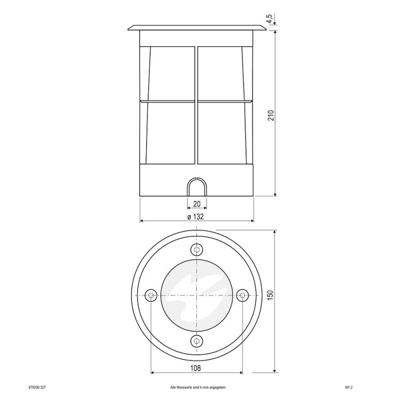 EVN Bodeneinbau Leuchte rund schwenkbar IP67 GU10  EinbauØ132