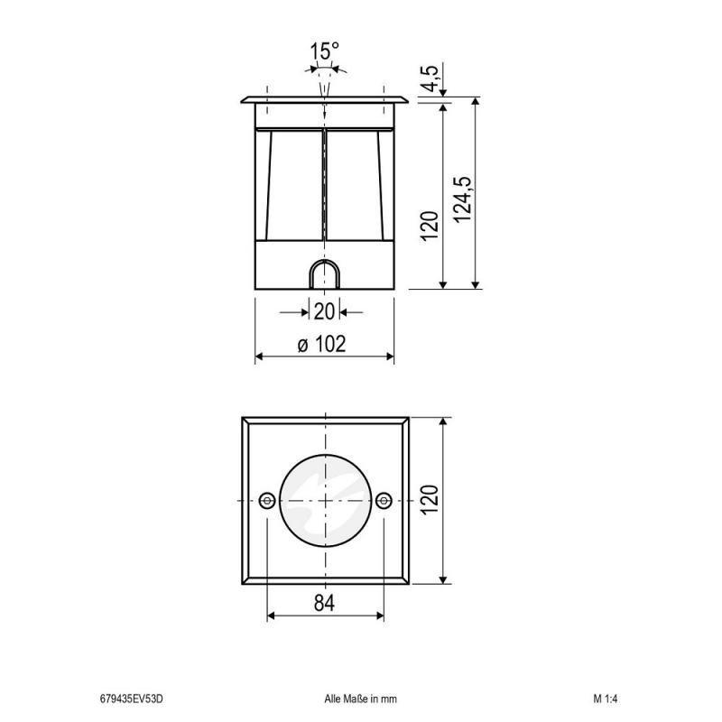 Dimmbarer Quadratischer Überfahrbarer Schwenkbarer LED Bodeneinbaustrahler IP67 5W 3000K 450lm EVN