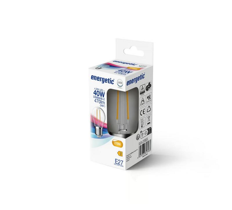 Nordlux E27 LED-Leuchtmittel klar Filament Tropfen 470lm 4,8W wie 40W warmweiß dimmbar