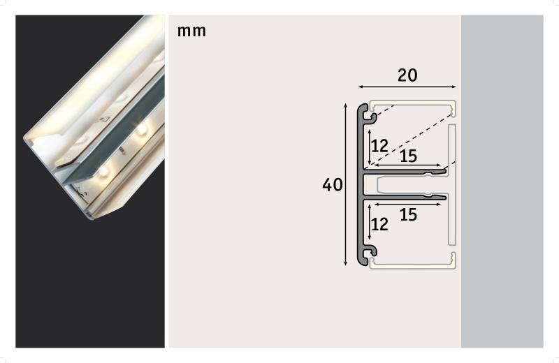 Paulmann 70267 Function Duo Profil 200cm Alu eloxiert Aluminium