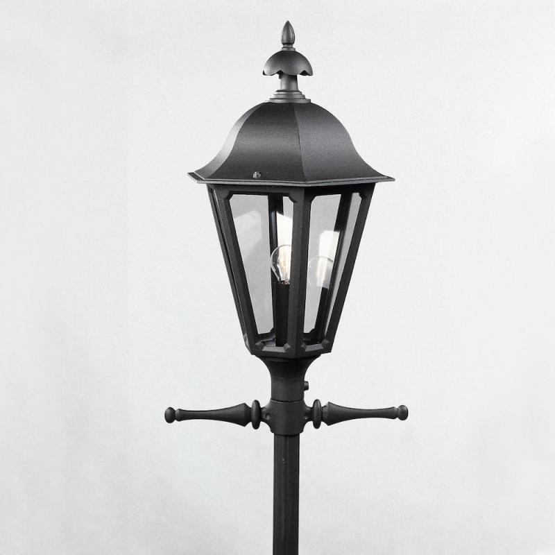 Leuchtenkopf Pallas Konstsmide 567-750 schwarz lackiertes Aluminium, rauchfarbenes Acrylglas, handmade in EU