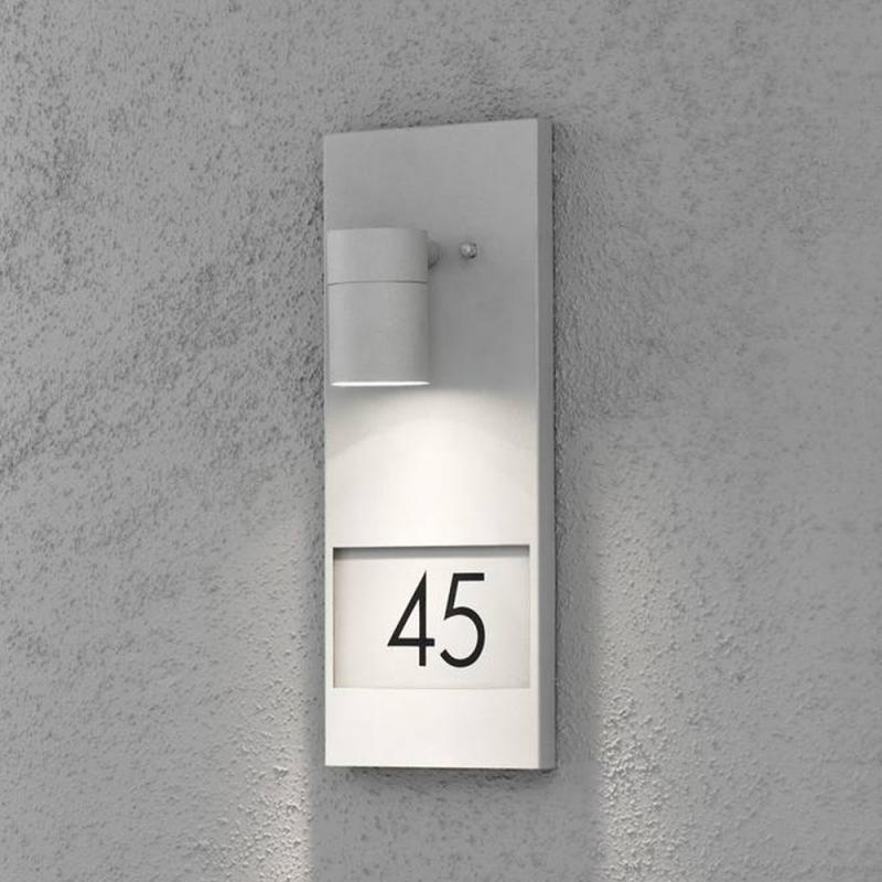 Konstsmide 7655-300 Modena Hausnummernleuchte grau lackiertes Aluminium, klares Glas, Reflektor