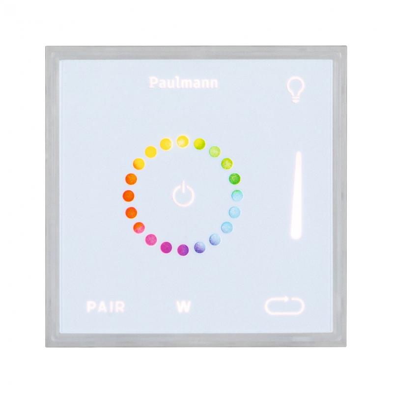 Paulmann 78423 LumiTiles Zubehör Smart Home Zigbee Square Touch Modul 100x10mm Regenbogen/ Weiß+ Weiß Kunststoff/Aluminium