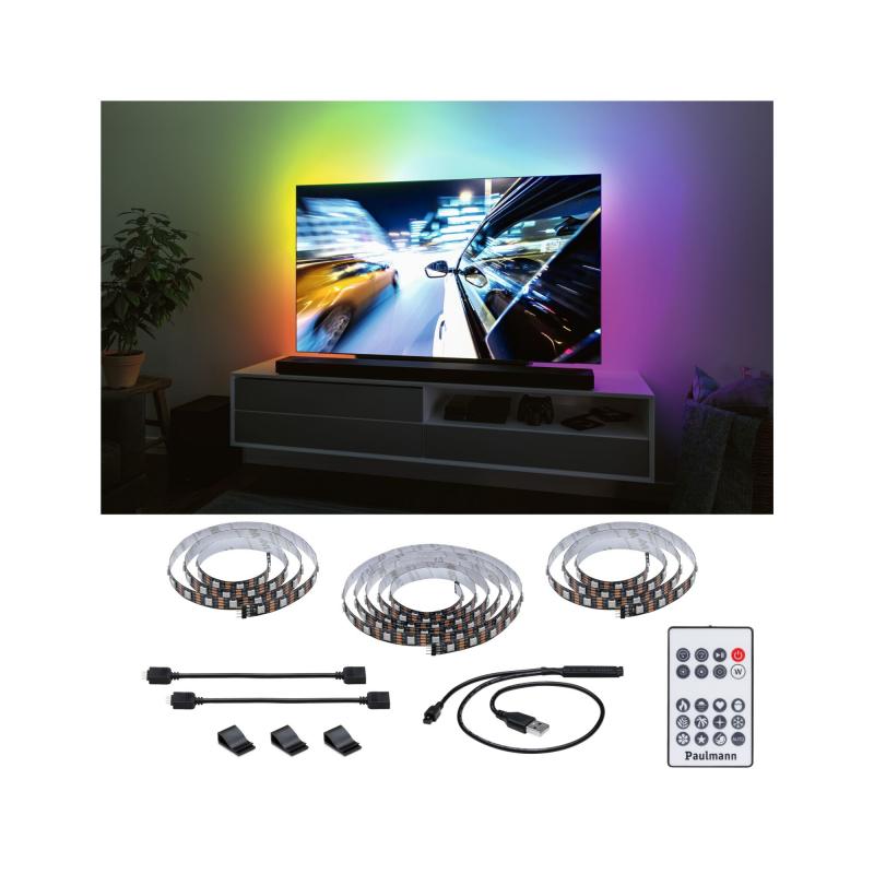 Paulmann 78882 EntertainLED USB LED Strip TV-Beleuchtung 3,1m 5W gemütlich Regenbogen+