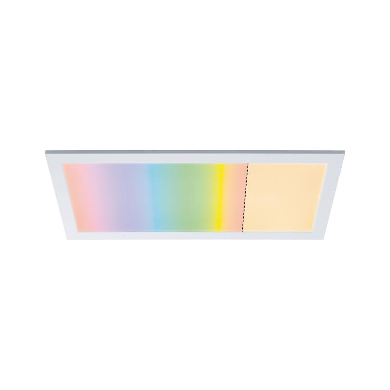 Flaches ZigBee LED Decken Panel Amaris RGBW 595x295mm in Weiß matt Paulmann 79808