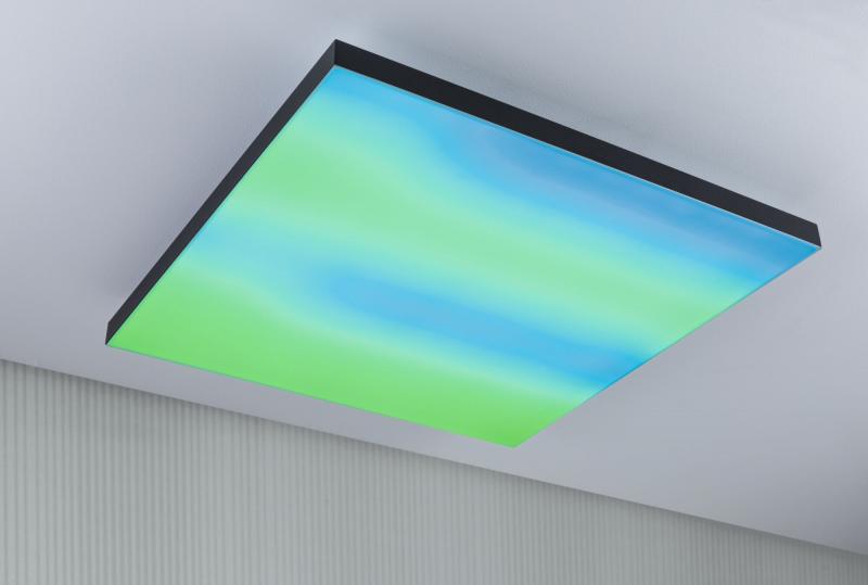 Paulmann 79909 LED Panel Velora Rainbow dynamic Regenbogen/ Weiß eckig 595x595mm kaltweiß Schwarz dimmbar