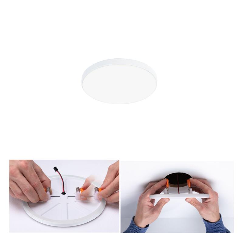 Paulmann 79932 VariFit LED Einbaupanel Veluna Edge schlicht Spritzwasser geschützt rund 90mm neutralweiß Weiß
