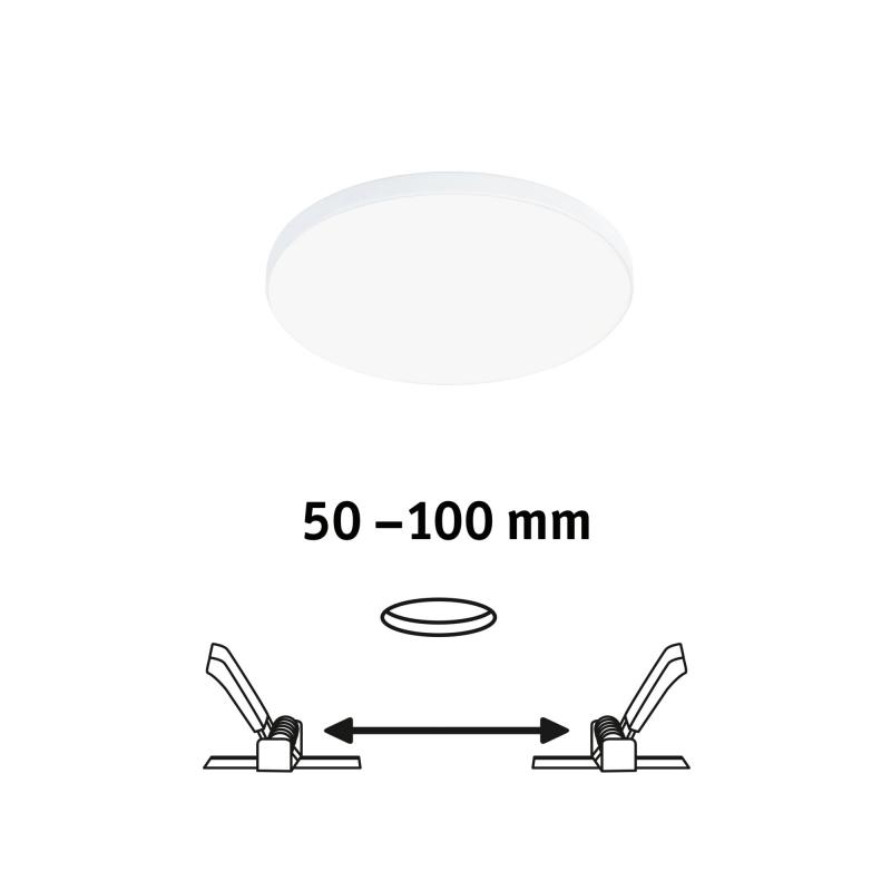 Paulmann 79933 VariFit LED Einbaupanel Veluna Edge schlicht Spritzwasser geschützt rund 120mm neutralweiß Weiß